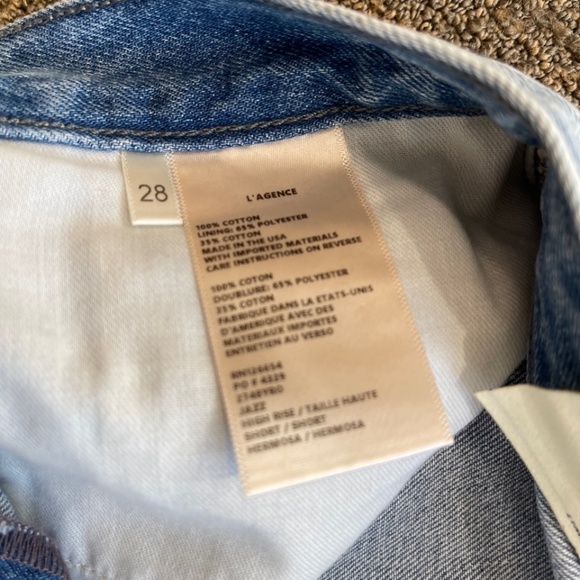 NWT L'AGENCE High Rise Jean Shorts with Cuff - Size 28 - Picture 4 of 11
